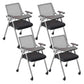 Mid-Back Conference Chair Contemporary Upholstered Office Chair Gray Black 4 Piece Set Casters Included Clearhalo 'furn' 'furn_office_chair' 'Furniture' 'Office Chairs' 'Office Furniture' 'office_chair' 6358951