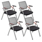 Mid-Back Conference Chair Contemporary Upholstered Office Chair Gray Black 4 Piece Set Casters Not Included Clearhalo 'furn' 'furn_office_chair' 'Furniture' 'Office Chairs' 'Office Furniture' 'office_chair' 6358955