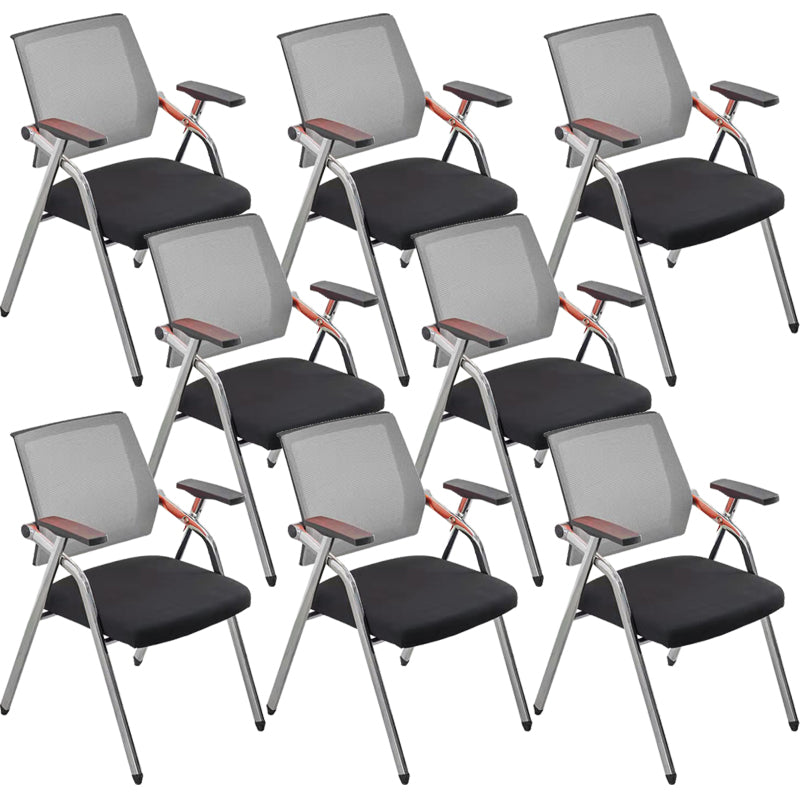Mid-Back Conference Chair Contemporary Upholstered Office Chair Gray Black 8 Piece Set Casters Not Included Clearhalo 'furn' 'furn_office_chair' 'Furniture' 'Office Chairs' 'Office Furniture' 'office_chair' 6358957
