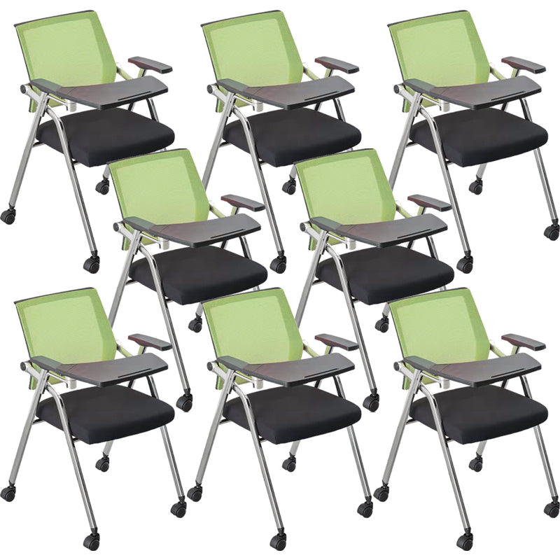 Mid-Back Conference Chair Contemporary Upholstered Office Chair Green-Black 8 Piece Set Casters Included Clearhalo 'furn' 'furn_office_chair' 'Furniture' 'Office Chairs' 'Office Furniture' 'office_chair' 6358961