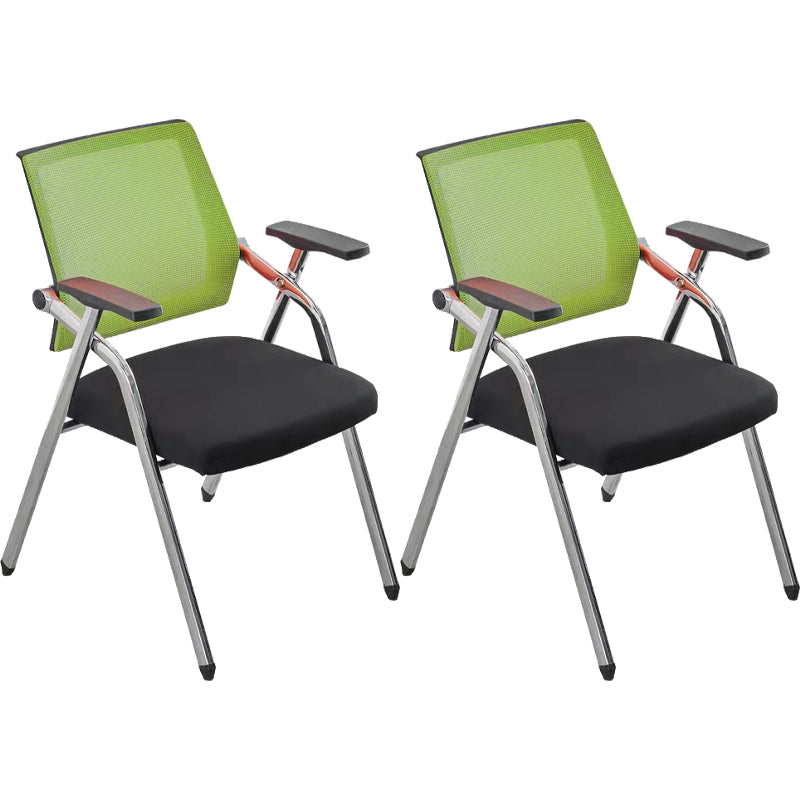Mid-Back Conference Chair Contemporary Upholstered Office Chair Green-Black 2 Piece Set Casters Not Included Clearhalo 'furn' 'furn_office_chair' 'Furniture' 'Office Chairs' 'Office Furniture' 'office_chair' 6358962