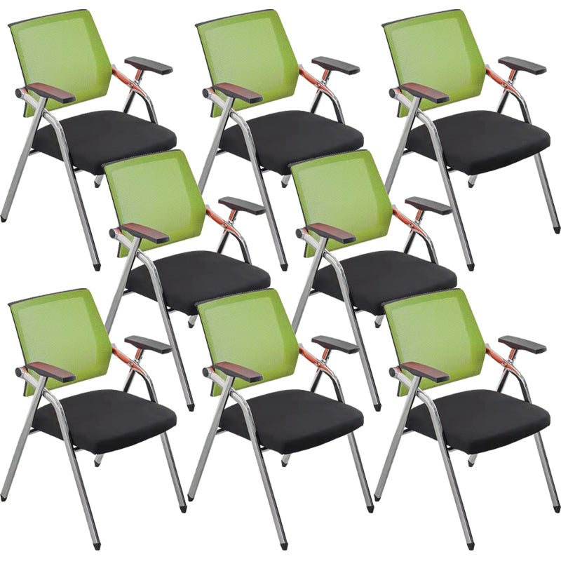 Mid-Back Conference Chair Contemporary Upholstered Office Chair Green-Black 8 Piece Set Casters Not Included Clearhalo 'furn' 'furn_office_chair' 'Furniture' 'Office Chairs' 'Office Furniture' 'office_chair' 6358965