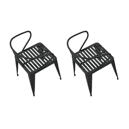 インダストリアルメタルキッチンダイニングチェアスラットバックスタッキングアームチェア
