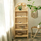 Modern Closed Back Natural Shelf Bookcase Bamboo Shelves Included Shelf for Bedroom