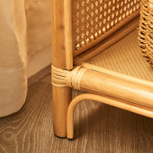 Modern Closed Back Natural Shelf Bookcase Bamboo Shelves Included Shelf for Bedroom