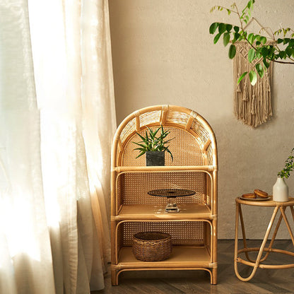 Modern Closed Back Natural Shelf Bookcase Bamboo Shelves Included Shelf for Bedroom