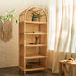 Modern Closed Back Natural Shelf Bookcase Bamboo Shelves Included Shelf for Bedroom