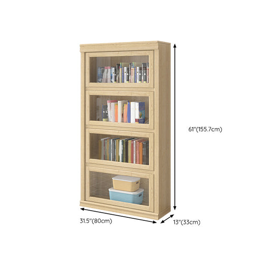 Contemporary Standard Bookshelf Wood Engineered Bookcase with Doors