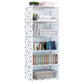 Contemporary Vertical Bookshelf Metal Study Room Bookcase with Fabric Bins