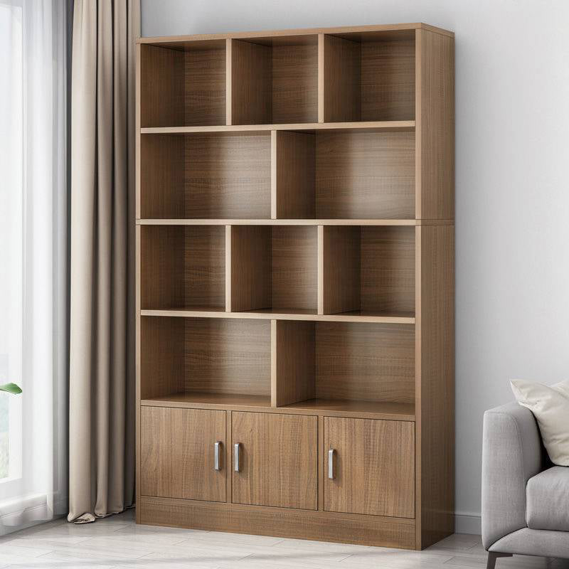 Modern Vertical Closed Back Bookcase Engineered Wood Bookshelf with Cabinets Clearhalo 'Bookcases' 'furn' 'furn_bookcases' 'Furniture' 'Office Furniture' 6359099