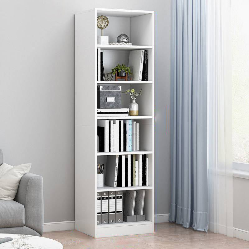 Modern Vertical Closed Back Bookcase Engineered Wood Bookshelf with Cabinets 15.7"L x 9.4"W x 70.9"H White Shelves Clearhalo 'Bookcases' 'furn' 'furn_bookcases' 'Furniture' 'Office Furniture' 6359100