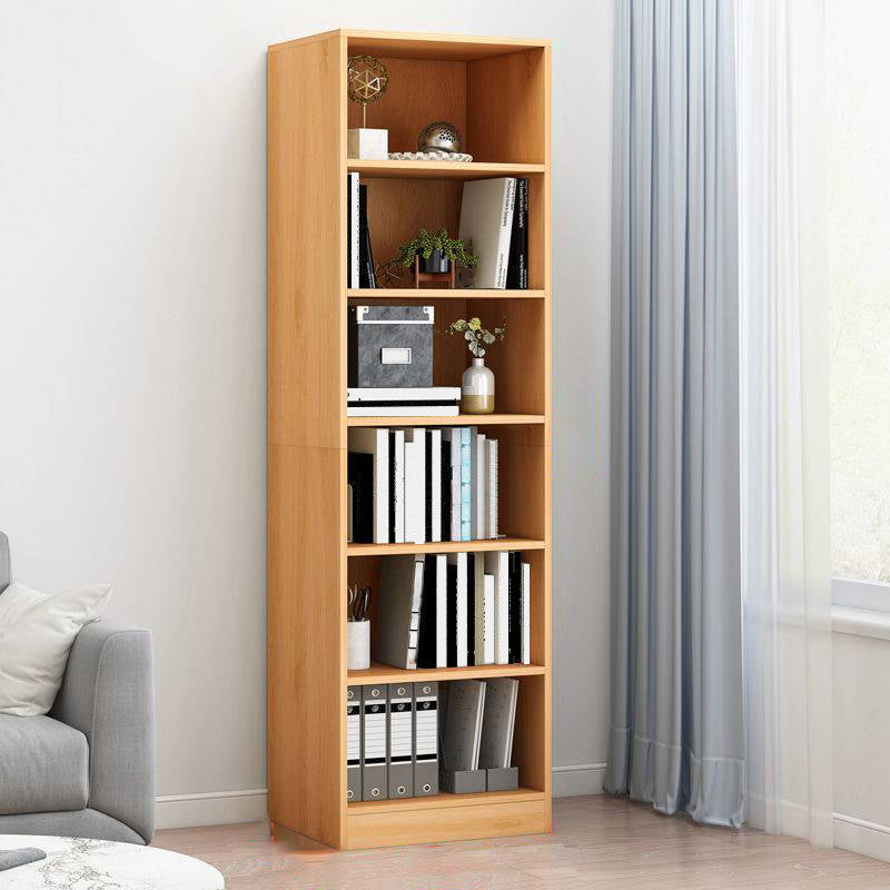 Modern Vertical Closed Back Bookcase Engineered Wood Bookshelf with Cabinets 15.7"L x 9.4"W x 70.9"H Natural Shelves Clearhalo 'Bookcases' 'furn' 'furn_bookcases' 'Furniture' 'Office Furniture' 6359101