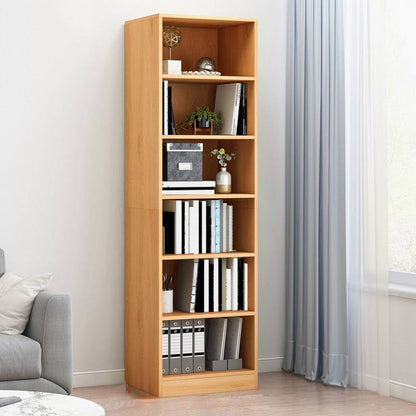 Modern Vertical Closed Back Bookcase Engineered Wood Bookshelf with Cabinets 15.7"L x 9.4"W x 70.9"H Natural Shelves Clearhalo 'Bookcases' 'furn' 'furn_bookcases' 'Furniture' 'Office Furniture' 6359101