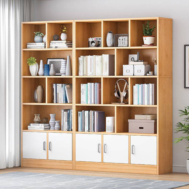 Modern Vertical Closed Back Bookcase Engineered Wood Bookshelf with Cabinets Clearhalo 'Bookcases' 'furn' 'furn_bookcases' 'Furniture' 'Office Furniture' 6359103