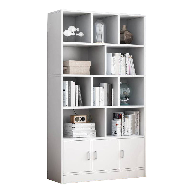 Modern Vertical Closed Back Bookcase Engineered Wood Bookshelf with Cabinets Clearhalo 'Bookcases' 'furn' 'furn_bookcases' 'Furniture' 'Office Furniture' 6359108