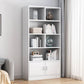 Modern Vertical Closed Back Bookcase Engineered Wood Bookshelf with Cabinets 23.6"L x 9.4"W x 70.9"H White Cabinets Clearhalo 'Bookcases' 'furn' 'furn_bookcases' 'Furniture' 'Office Furniture' 6359110