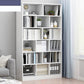 Modern Vertical Closed Back Bookcase Engineered Wood Bookshelf with Cabinets 31.5"L x 9.4"W x 70.9"H White Shelves Clearhalo 'Bookcases' 'furn' 'furn_bookcases' 'Furniture' 'Office Furniture' 6359115