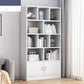 Modern Vertical Closed Back Bookcase Engineered Wood Bookshelf with Cabinets 31.5"L x 9.4"W x 70.9"H White Cabinets Clearhalo 'Bookcases' 'furn' 'furn_bookcases' 'Furniture' 'Office Furniture' 6359118