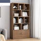 Modern Vertical Closed Back Bookcase Engineered Wood Bookshelf with Cabinets 31.5"L x 9.4"W x 70.9"H Walnut Cabinets Clearhalo 'Bookcases' 'furn' 'furn_bookcases' 'Furniture' 'Office Furniture' 6359120