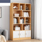 Modern Vertical Closed Back Bookcase Engineered Wood Bookshelf with Cabinets 39.4"L x 9.4"W x 70.9"H Natural Cabinets Clearhalo 'Bookcases' 'furn' 'furn_bookcases' 'Furniture' 'Office Furniture' 6359122