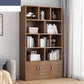 Modern Vertical Closed Back Bookcase Engineered Wood Bookshelf with Cabinets 39.4"L x 9.4"W x 70.9"H Walnut Cabinets Clearhalo 'Bookcases' 'furn' 'furn_bookcases' 'Furniture' 'Office Furniture' 6359123
