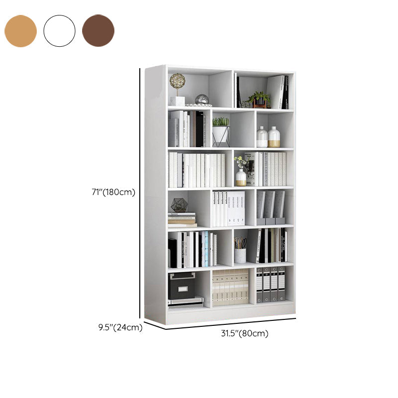 Modern Vertical Closed Back Bookcase Engineered Wood Bookshelf with Cabinets Clearhalo 'Bookcases' 'furn' 'furn_bookcases' 'Furniture' 'Office Furniture' 6359127
