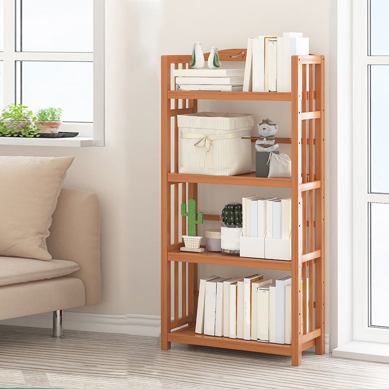 Contemporary Bookcase Open Shelf Bamboo Vertical Shelf Bookcase 19.7"L x 9.8"W x 50"H Clearhalo 'Bookcases' 'furn' 'furn_bookcases' 'Furniture' 'Office Furniture' 6359143