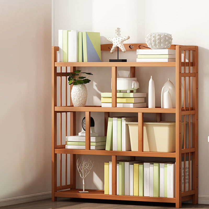Contemporary Bookcase Open Shelf Bamboo Vertical Shelf Bookcase 39.4"L x 9.8"W x 50"H Clearhalo 'Bookcases' 'furn' 'furn_bookcases' 'Furniture' 'Office Furniture' 6359151