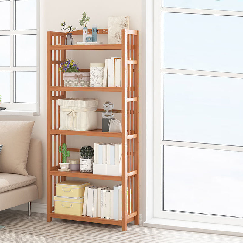 Contemporary Bookcase Open Shelf Bamboo Vertical Shelf Bookcase 19.7"L x 9.8"W x 61.8"H Clearhalo 'Bookcases' 'furn' 'furn_bookcases' 'Furniture' 'Office Furniture' 6359153