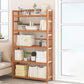 Contemporary Bookcase Open Shelf Bamboo Vertical Shelf Bookcase 27.6"L x 9.8"W x 61.8"H Clearhalo 'Bookcases' 'furn' 'furn_bookcases' 'Furniture' 'Office Furniture' 6359154