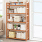 Contemporary Bookcase Open Shelf Bamboo Vertical Shelf Bookcase 31.5"L x 9.8"W x 61.8"H Clearhalo 'Bookcases' 'furn' 'furn_bookcases' 'Furniture' 'Office Furniture' 6359156