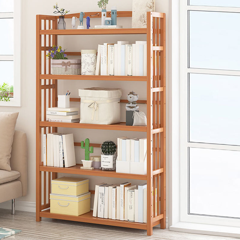 Contemporary Bookcase Open Shelf Bamboo Vertical Shelf Bookcase 31.5"L x 9.8"W x 61.8"H Clearhalo 'Bookcases' 'furn' 'furn_bookcases' 'Furniture' 'Office Furniture' 6359156