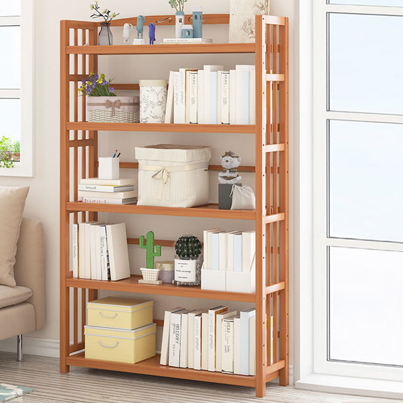 Contemporary Bookcase Open Shelf Bamboo Vertical Shelf Bookcase 35.4"L x 9.8"W x 61.8"H Clearhalo 'Bookcases' 'furn' 'furn_bookcases' 'Furniture' 'Office Furniture' 6359159