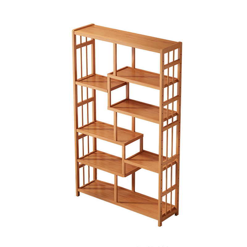 Contemporary Bookcase Open Shelf Bamboo Vertical Shelf Bookcase 39.4"L x 9.8"W x 66.5"H Clearhalo 'Bookcases' 'furn' 'furn_bookcases' 'Furniture' 'Office Furniture' 6359165