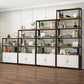 Metal Engineered Wood Shelf Bookcase Modern Home Open Book Shelf with 2 Doors