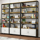 Metal Engineered Wood Shelf Bookcase Modern Home Open Book Shelf with 2 Doors