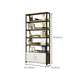 Metal Engineered Wood Shelf Bookcase Modern Home Open Book Shelf with 2 Doors