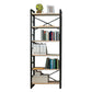 Metal and Wooden Shelf Bookcase Open Modern Brown Book Shelf for Office Clearhalo 'Bookcases' 'furn' 'furn_bookcases' 'Furniture' 'Office Furniture' 6359377
