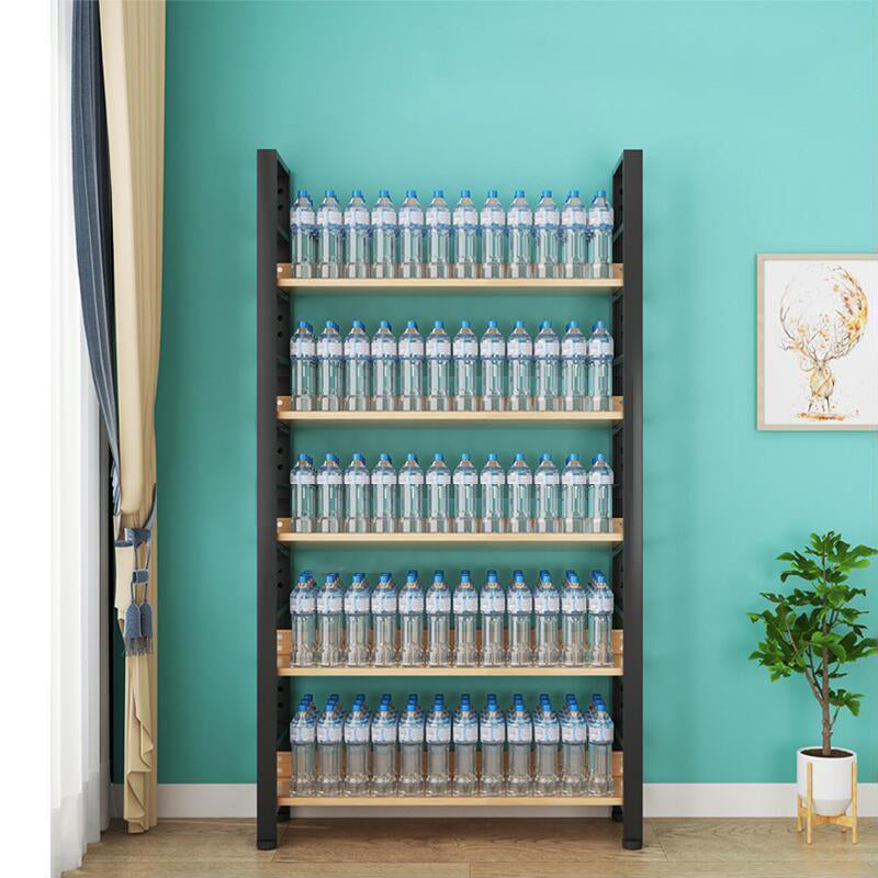 Metal and Wooden Shelf Bookcase Open Modern Brown Book Shelf for Office Clearhalo 'Bookcases' 'furn' 'furn_bookcases' 'Furniture' 'Office Furniture' 6359379