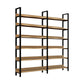 Metal and Wooden Shelf Bookcase Open Modern Brown Book Shelf for Office 70.9"L x 11.8"W x 83.5"H Clearhalo 'Bookcases' 'furn' 'furn_bookcases' 'Furniture' 'Office Furniture' 6359382