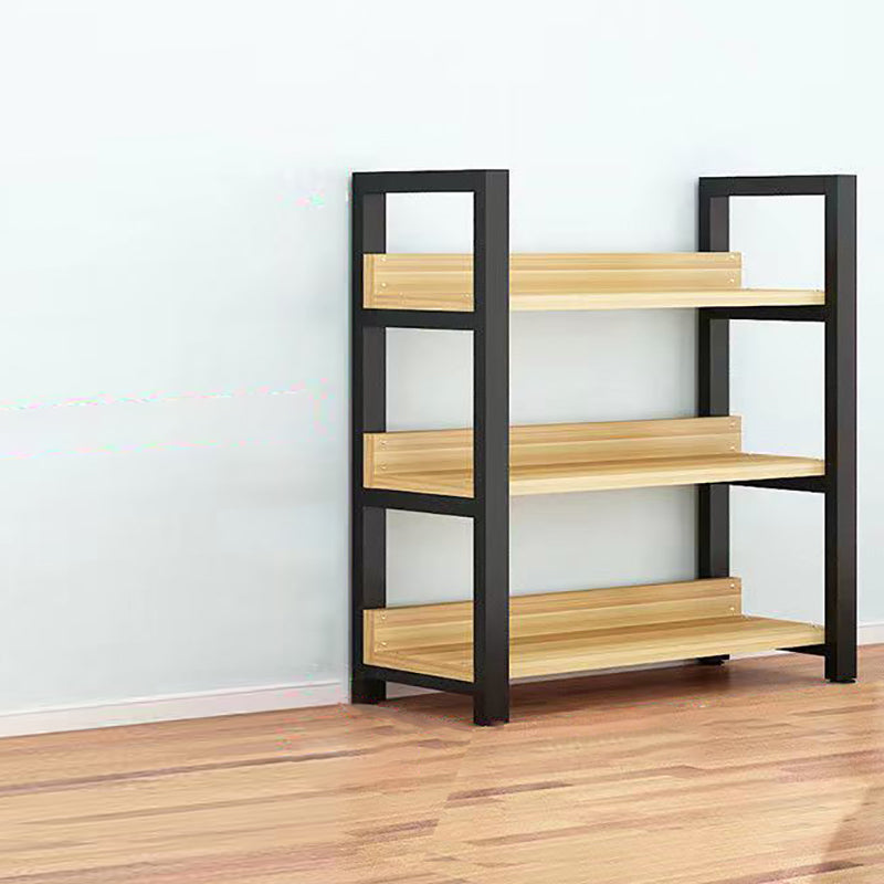 Metal and Wooden Shelf Bookcase Open Modern Brown Book Shelf for Office Clearhalo 'Bookcases' 'furn' 'furn_bookcases' 'Furniture' 'Office Furniture' 6359385