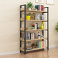 Metal and Wooden Shelf Bookcase Open Modern Brown Book Shelf for Office Clearhalo 'Bookcases' 'furn' 'furn_bookcases' 'Furniture' 'Office Furniture' 6359387