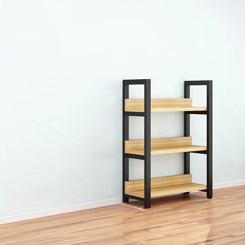 Metal and Wooden Shelf Bookcase Open Modern Brown Book Shelf for Office Clearhalo 'Bookcases' 'furn' 'furn_bookcases' 'Furniture' 'Office Furniture' 6359389