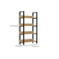 Metal and Wooden Shelf Bookcase Open Modern Brown Book Shelf for Office Clearhalo 'Bookcases' 'furn' 'furn_bookcases' 'Furniture' 'Office Furniture' 6359397