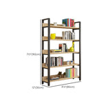 Metal and Wooden Shelf Bookcase Open Modern Brown Book Shelf for Office Clearhalo 'Bookcases' 'furn' 'furn_bookcases' 'Furniture' 'Office Furniture' 6359399