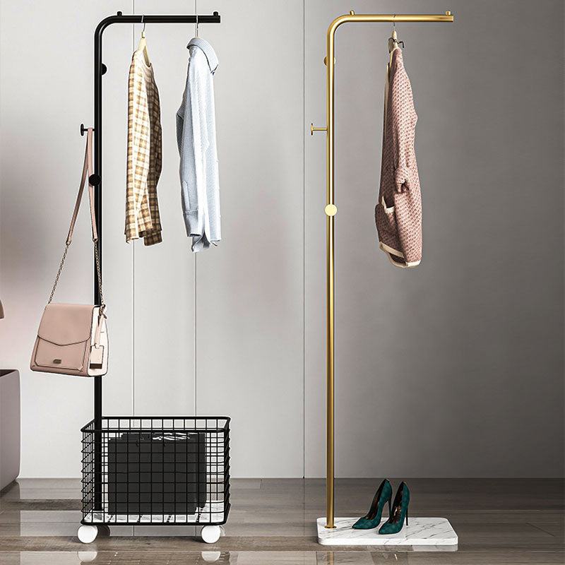 Luxurious Metal Coat Rack Basket Storage Detail Coat Rack with Coat ...