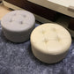 Contemporary Pouf Ottoman Faux Leather Upholstered Tufted Cylinder Shape Ottoman Clearhalo 'furn' 'furn_ottomans_poufs' 'Furniture' 'Living Room Furniture' 'Ottomans & Poufs' 'ottomans_poufs' 6360054