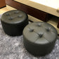 Contemporary Pouf Ottoman Faux Leather Upholstered Tufted Cylinder Shape Ottoman Clearhalo 'furn' 'furn_ottomans_poufs' 'Furniture' 'Living Room Furniture' 'Ottomans & Poufs' 'ottomans_poufs' 6360057