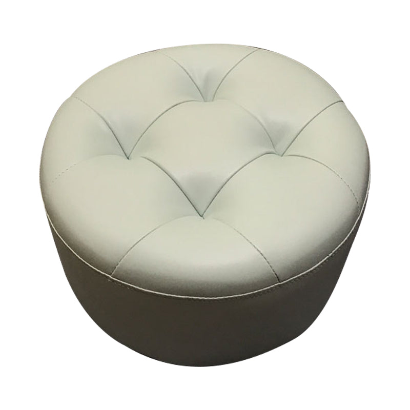 Contemporary Pouf Ottoman Faux Leather Upholstered Tufted Cylinder Shape Ottoman Clearhalo 'furn' 'furn_ottomans_poufs' 'Furniture' 'Living Room Furniture' 'Ottomans & Poufs' 'ottomans_poufs' 6360062
