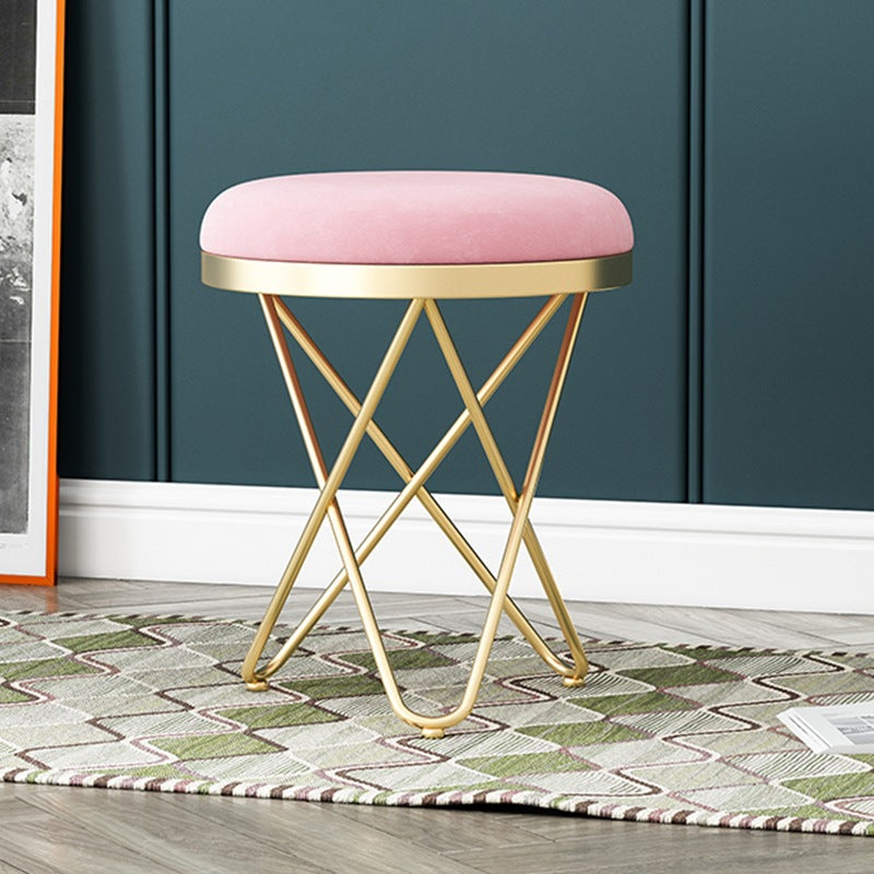 Modern Pink Standard Tear Resistant Velvet Standard Velvet for Living Room Clearhalo 'furn' 'furn_ottomans_poufs' 'Furniture' 'Living Room Furniture' 'Ottomans & Poufs' 'ottomans_poufs' 6360076